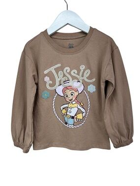 Disney Toy Story Jessie Long Sleeve Tee Embroidered Name and Flowers 4T